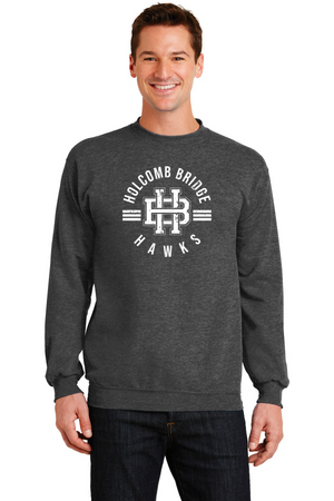 Holcomb Bridge Middle School Spirit Wear 23/24 On-Demand-Unisex Crewneck Sweatshirt HB White Logo