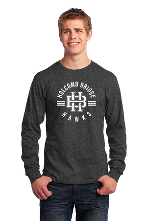 Holcomb Bridge Middle School Spirit Wear 23/24 On-Demand-Unisex Long Sleeve Shirt HB White Logo