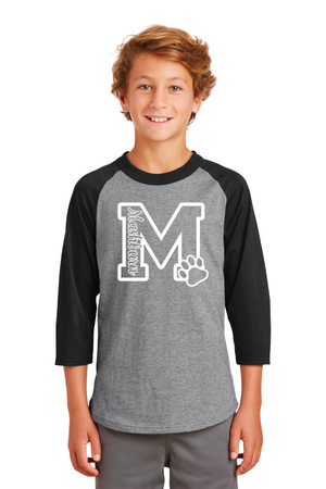 Mashburn Elementary - 23/24 Spirit Wear On-Demand-Unisex Baseball Tee Mashburn Logo