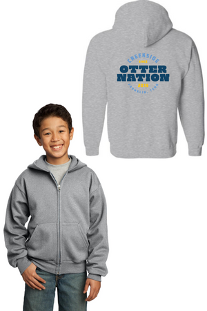 Creekside Elementary (Franklin TN) Spirit Wear 2023/24 On-Demand-Unisex Full-Zip Hooded Sweatshirt Otter Nation Logo
