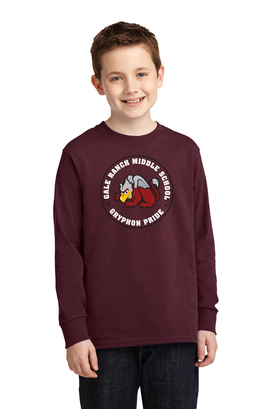 Gale Ranch Middle School Spirit Wear 2023/24 On-Demand-Unisex Long Sleeve Shirt Gryphon Mascot Logo