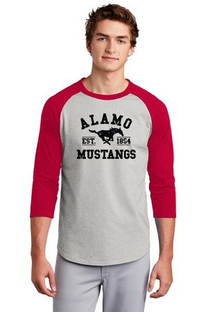 Alamo Mustangs Spirit Wear 2023-24 On-Demand-Unisex Baseball Tee Black Logo