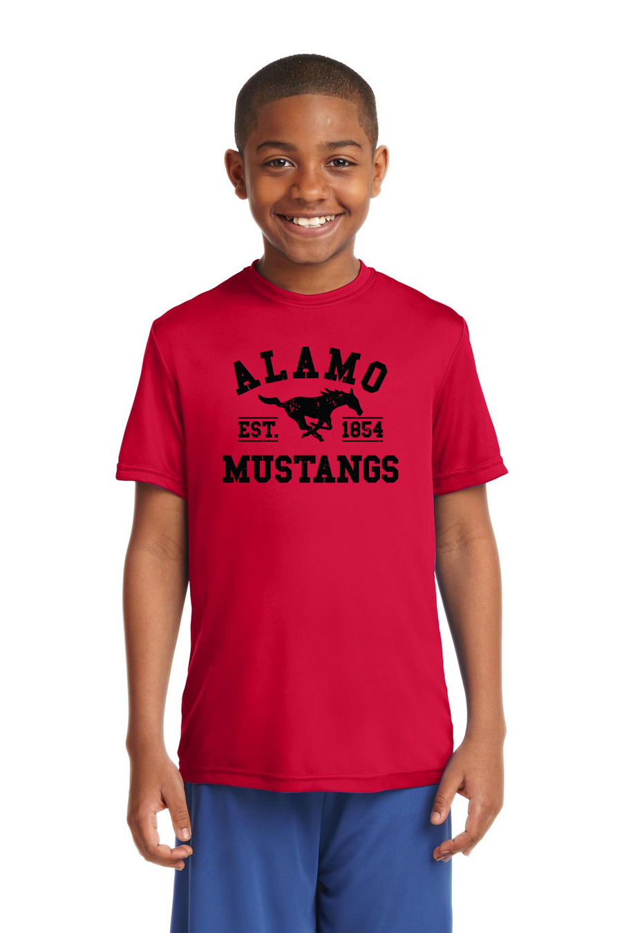 Alamo Mustangs Spirit Wear 2023-24 On-Demand-Unisex Dry-Fit Shirt Black Logo