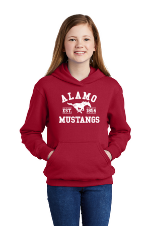 Alamo Mustangs Spirit Wear 2023-24 On-Demand-Unisex Hoodie White Logo