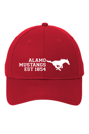 Alamo Mustangs Spirit Wear 2023-24 On-Demand-Port & Co Six-Panel Twill Cap Black Logo