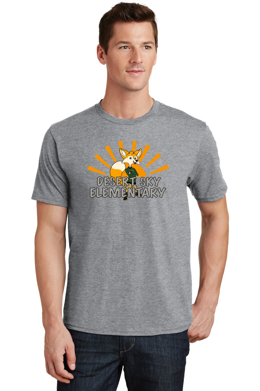 Desert Sky Teachers, Staff, and Parents On-Demand-Premium Soft Unisex T-Shirt Fox Mascot Logo