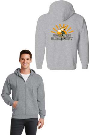 Desert Sky Teachers, Staff, and Parents On-Demand-Full-Zip Hooded Sweatshirt Fox Mascot Logo