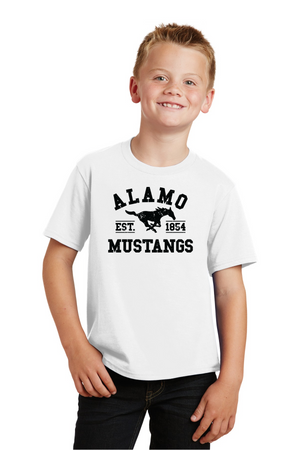 Alamo Mustangs Spirit Wear 2023-24 On-Demand-Premium Soft Unisex T-Shirt Black Logo