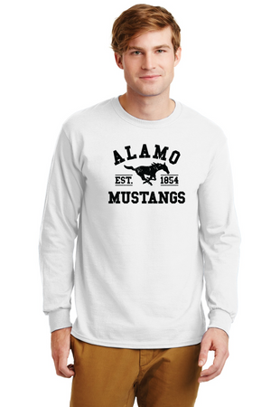 Alamo Mustangs Spirit Wear 2023-24 On-Demand-Unisex Long Sleeve Shirt Black Logo