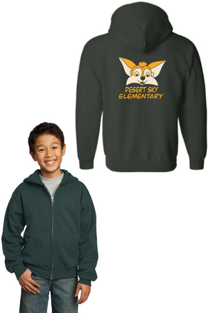 Desert Sky Student On-Demand-Unisex Full-Zip Hooded Sweatshirt Fox Logo