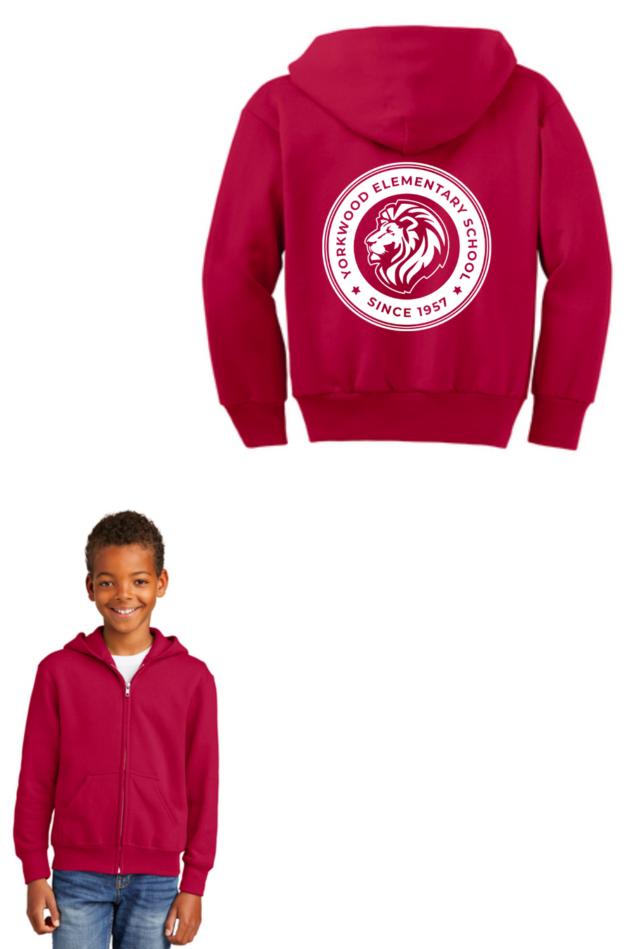 Yorkwood Back to School Sale 2023-2024 On-Demand-Unisex Full-Zip Hooded Sweatshirt