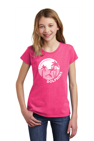 La Costa Meadows Spirit Wear 2023-24 On-Demand-Youth District Girls Tee White Dolphin Logo