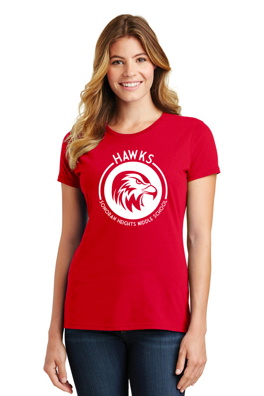 Sonoran Heights Middle School 2023/24 Spirit Wear On-Demand-Port and Co Ladies Favorite Shirt Circle Logo