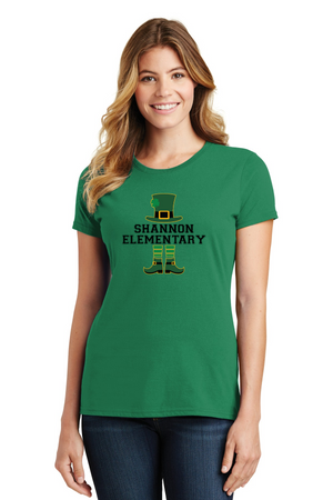 Shannon Elementary Spirit Wear 2023/24 On-Demand-Port and Co Ladies Favorite Shirt Leprechaun Logo