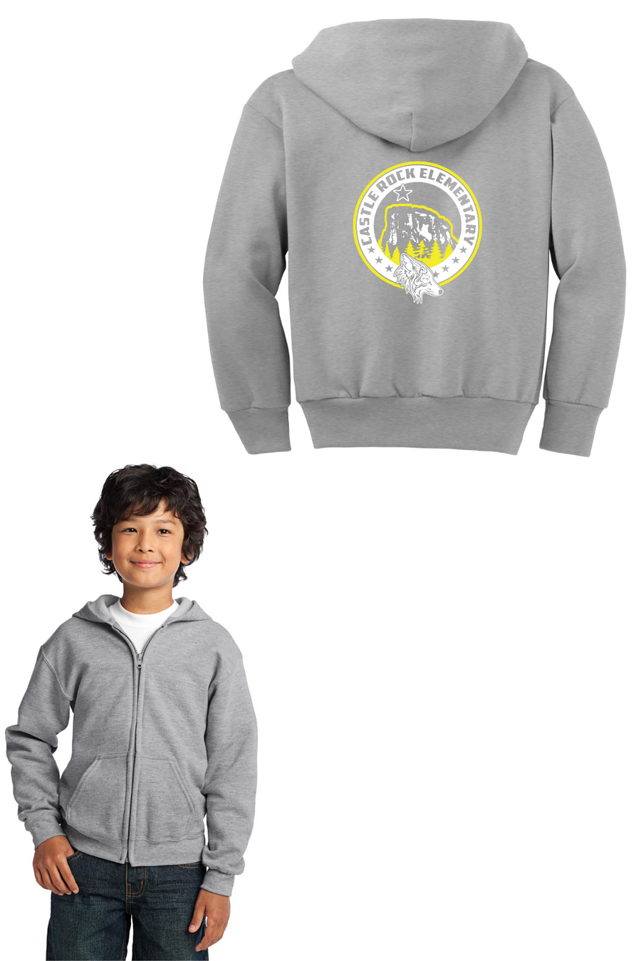 Castle Rock Elementary Spirit Wear 2023/24 On-Demand-Unisex Full-Zip Hooded Sweatshirt