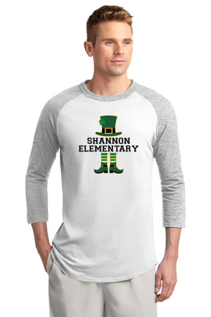 Shannon Elementary Spirit Wear 2023/24 On-Demand-Unisex Baseball Tee Leprechaun Logo