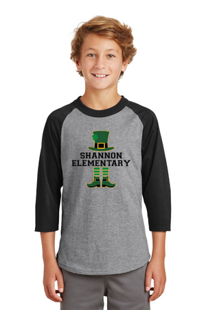 Shannon Elementary Spirit Wear 2023/24 On-Demand-Unisex Baseball Tee Leprechaun Logo