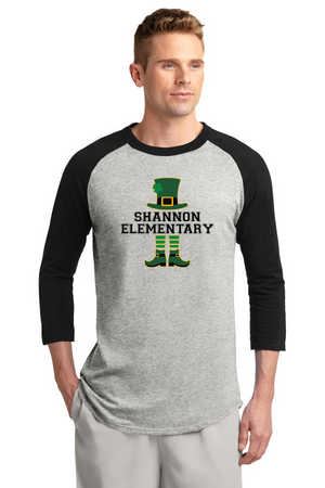 Shannon Elementary Spirit Wear 2023/24 On-Demand-Unisex Baseball Tee Leprechaun Logo