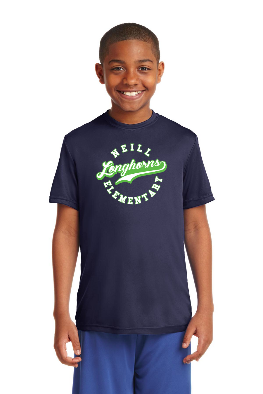 Neill Elementary Spirit Wear 2023/24 On-Demand-Unisex Dry-Fit Shirt Lime Logo