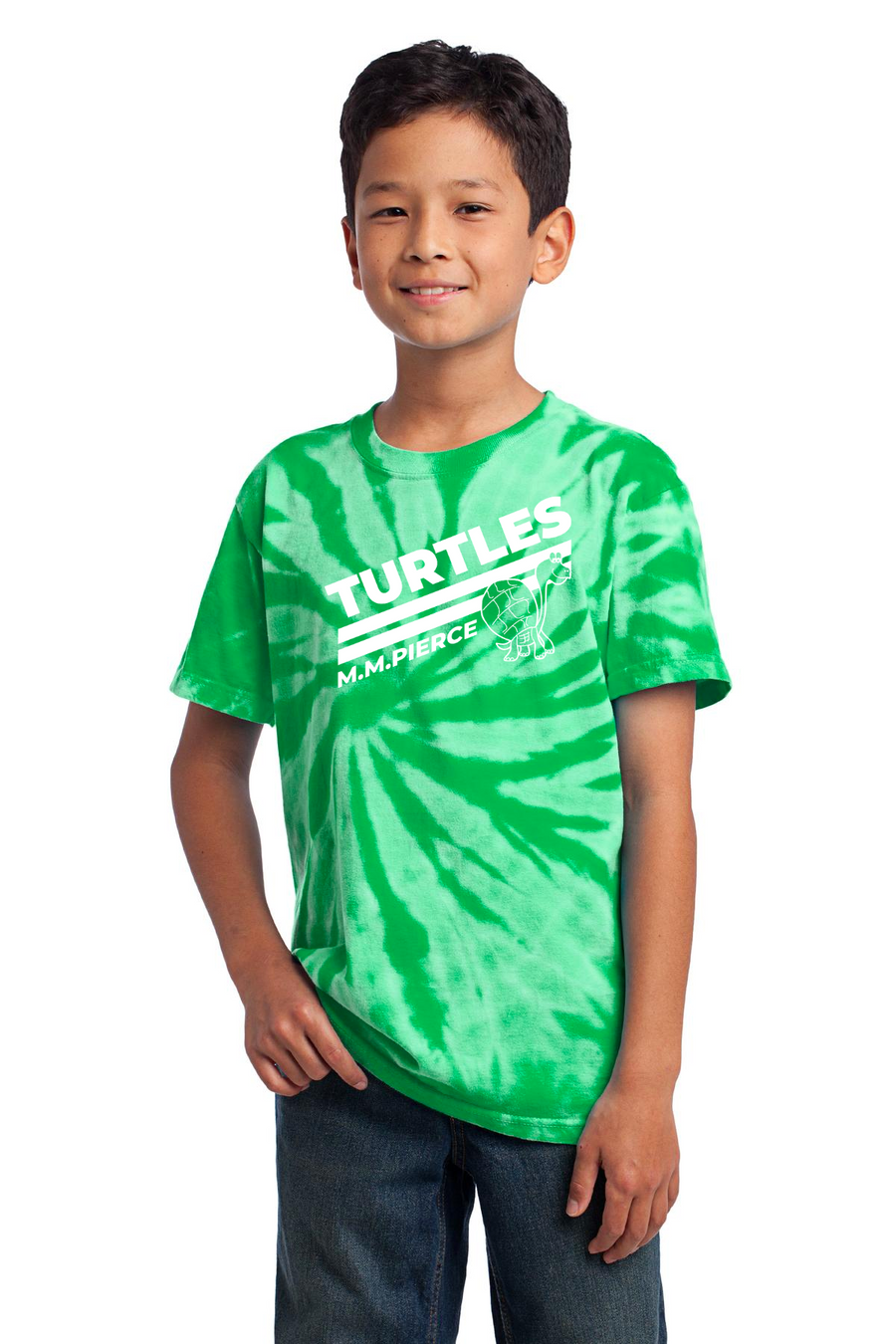 Pierce Elementary - 23/24 Spirit Wear On-Demand-Unisex Tie-Dye Shirt Stripes Logo