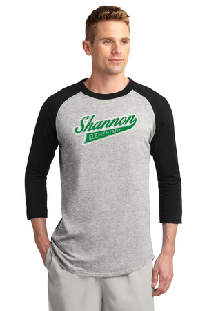 Shannon Elementary Spirit Wear 2023/24 On-Demand-Unisex Baseball Tee Shannon Logo