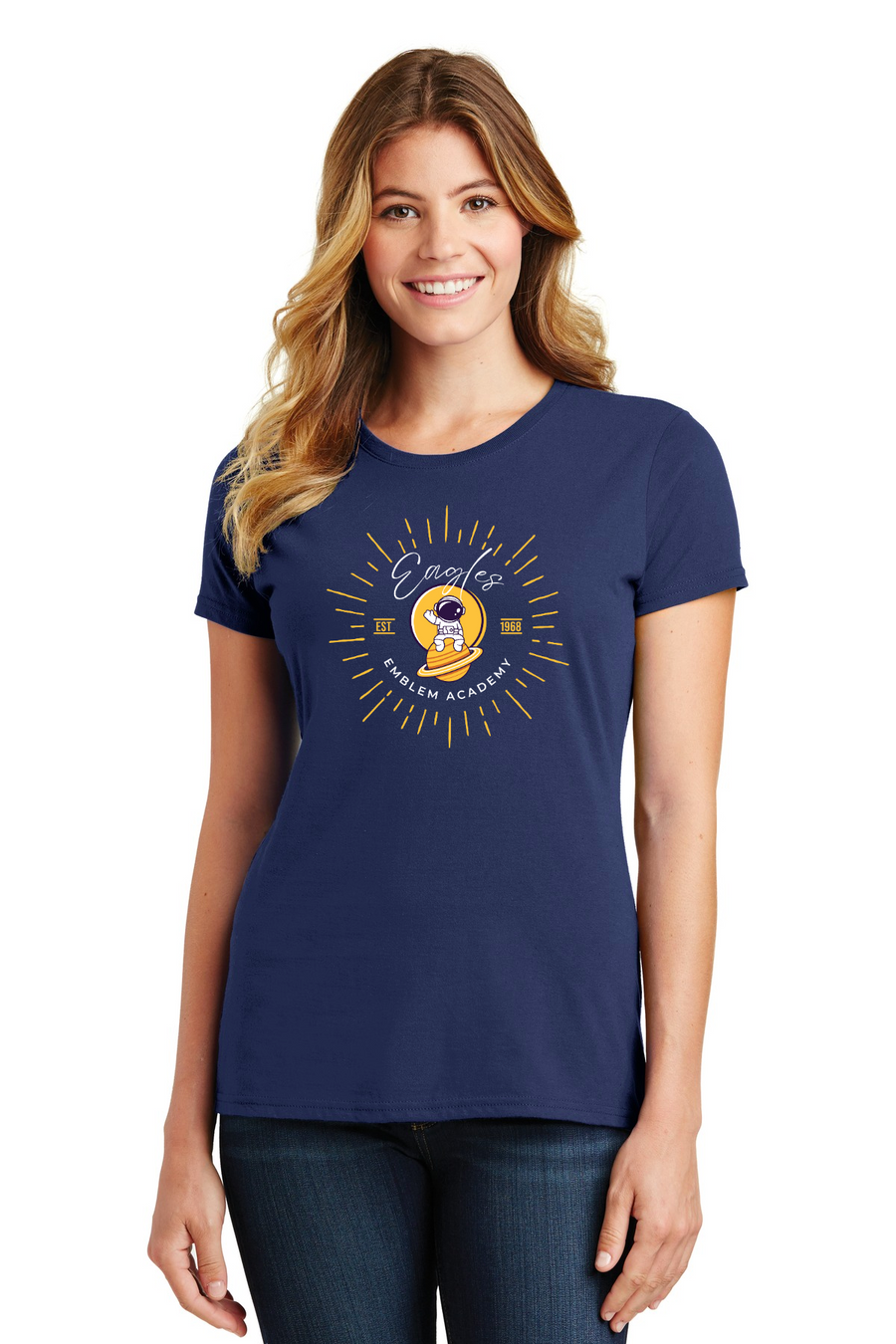 Emblem Academy Spirit Wear 2023/24 On-Demand-Port and Co Ladies Favorite Shirt Astronaut Logo