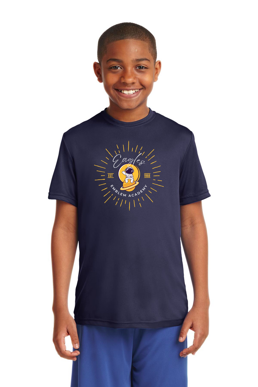 Emblem Academy Spirit Wear 2023/24 On-Demand-Unisex Dry-Fit Shirt Astronaut Logo