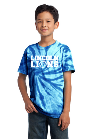 Lincoln Elementary Spirit Wear 2023/24 On-Demand-Unisex Tie-Dye Shirt White Logo