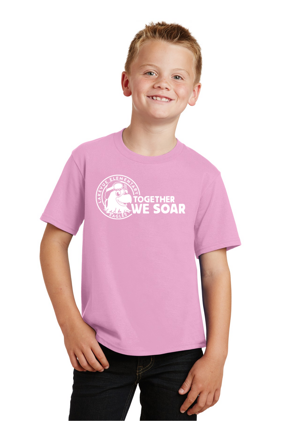 Lakevue Elementary Spirit Wear 2023/24 On-Demand-Premium Soft Unisex T-Shirt Together We Soar Logo