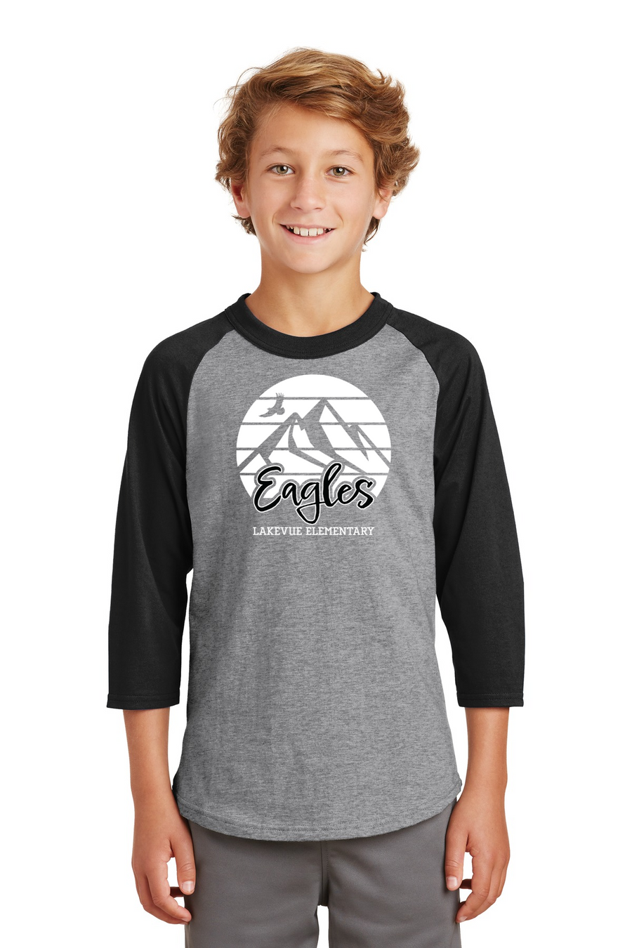 Lakevue Elementary Spirit Wear 2023/24 On-Demand-Unisex Baseball Tee Eagles Logo