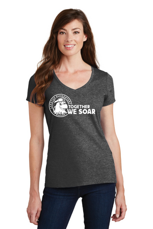Lakevue Elementary Spirit Wear 2023/24 On-Demand-Port and Co Ladies V-Neck Together We Soar Logo