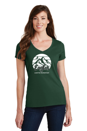 Lakevue Elementary Spirit Wear 2023/24 On-Demand-Port and Co Ladies V-Neck Eagles Logo