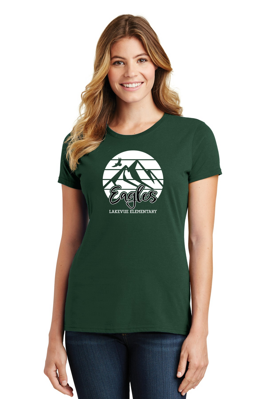 Lakevue Elementary Spirit Wear 2023/24 On-Demand-Port and Co Ladies Favorite Shirt Eagles Logo