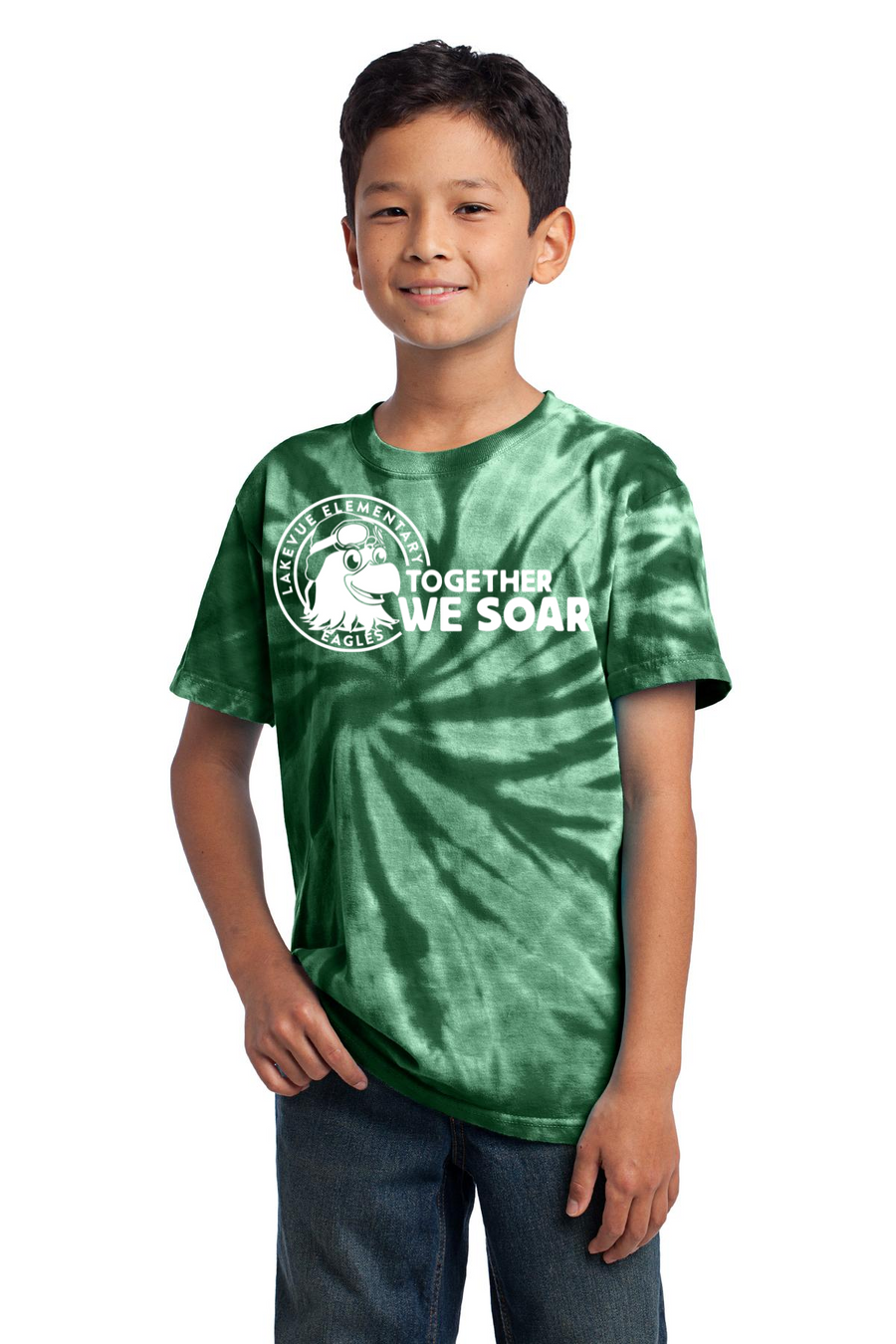 Lakevue Elementary Spirit Wear 2023/24 On-Demand-Unisex Tie-Dye Shirt Together We Soar Logo