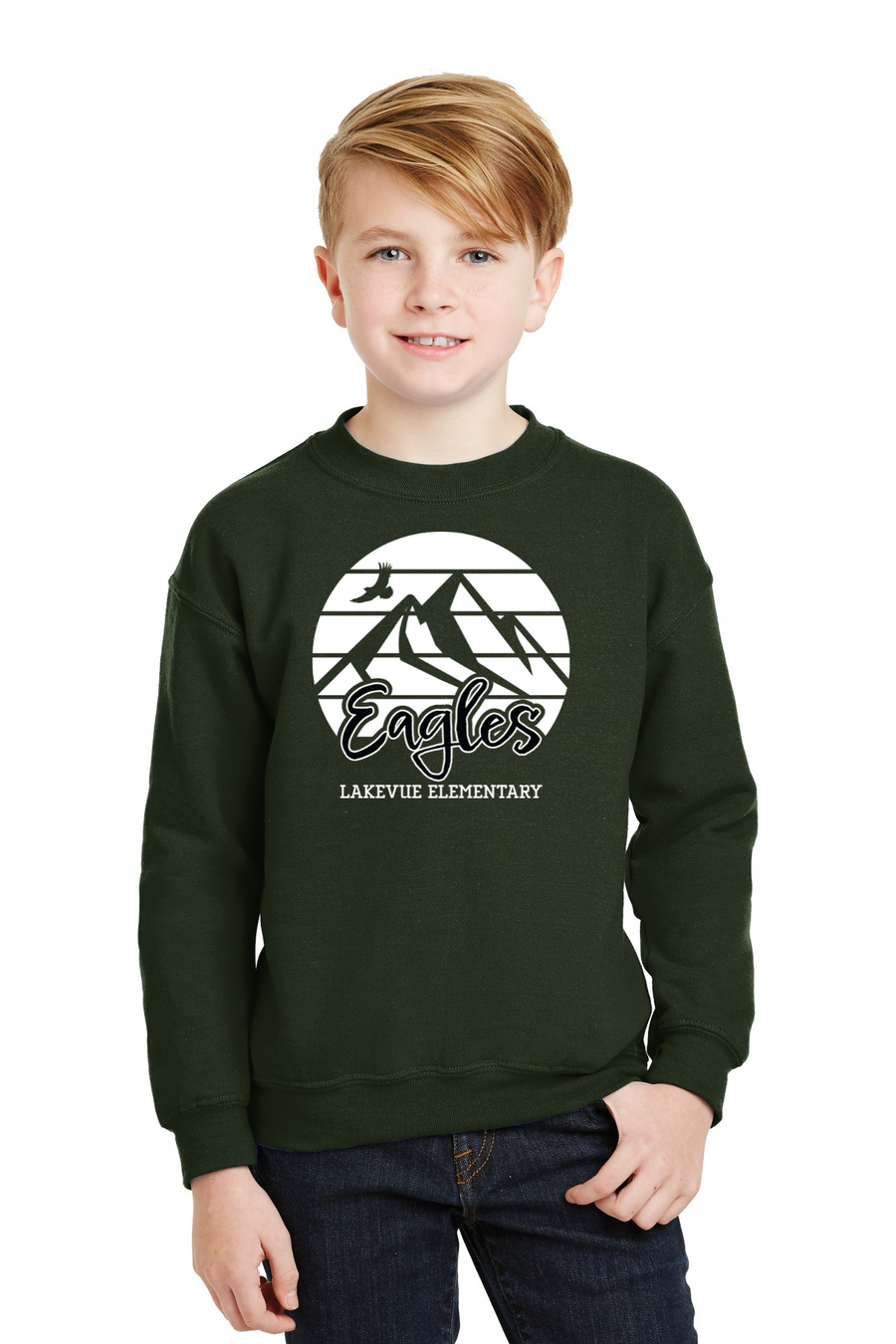 Lakevue Elementary Spirit Wear 2023/24 On-Demand-Unisex Crewneck Sweatshirt Eagles Logo