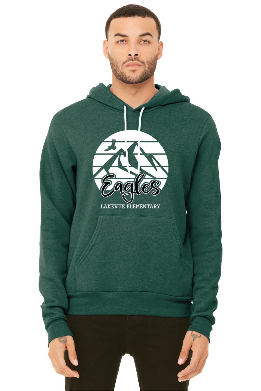 Lakevue Elementary Spirit Wear 2023/24 On-Demand-BELLA+CANVAS Premium Fleece Hoodie Eagles Logo