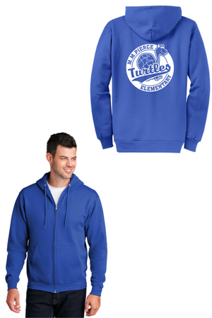 Pierce Elementary - 23/24 Spirit Wear-Unisex Full-Zip Hooded Sweatshirt Circle Logo