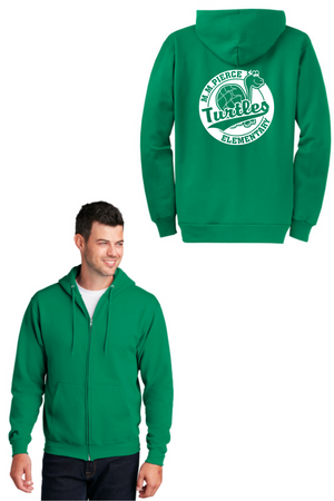 Pierce Elementary - 23/24 Spirit Wear-Unisex Full-Zip Hooded Sweatshirt Circle Logo