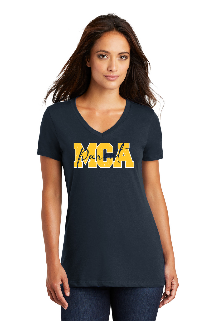 Mill Creek Academy Spirit Wear 2023-24 On-Demand-Premium District Womens V-Neck MCA Parent Logo