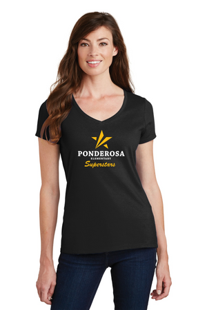 Ponderosa Elementary Spirit Wear 2023-24 On-Demand-Port and Co Ladies V-Neck