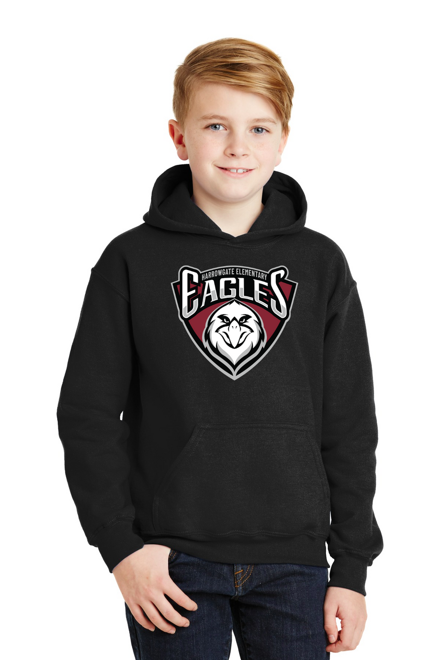 Harrowgate Elementary Spirit Wear 2023/24 On-Demand Store-Unisex Hoodie Shield Logo