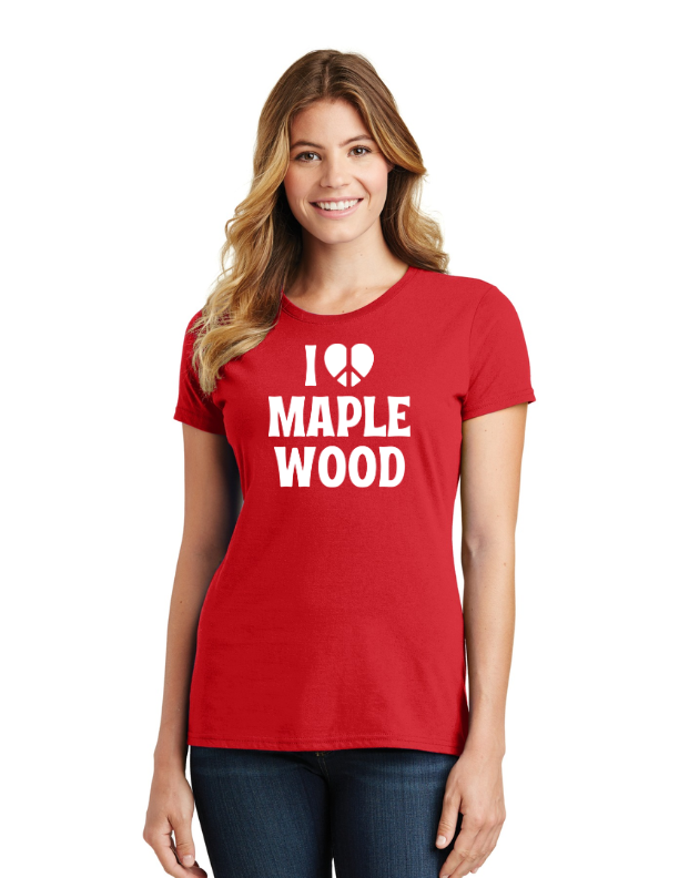 Maplewood Elementary Spirit Wear 2023-24 On-Demand-Port and Co Ladies Favorite Shirt I love Logo