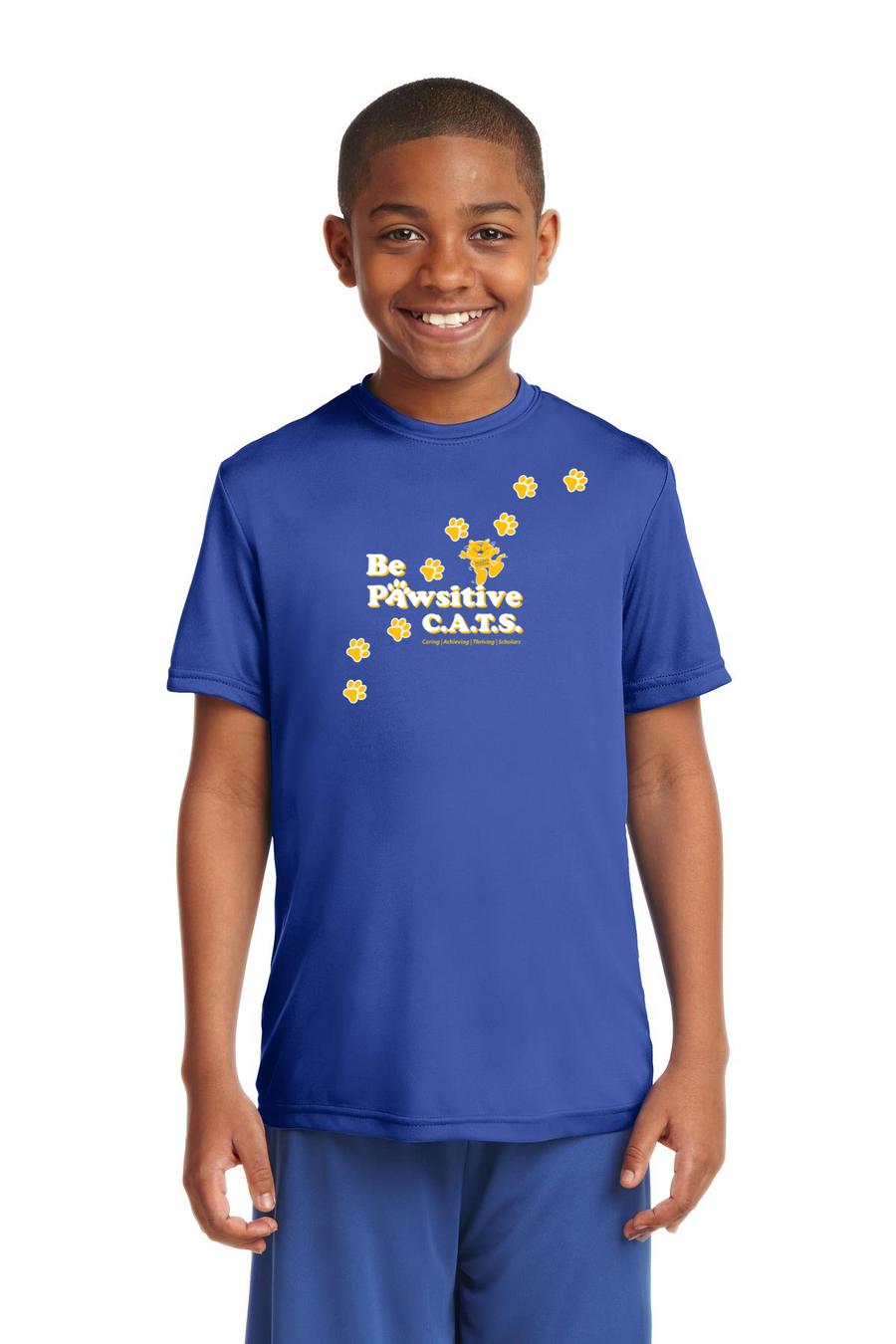 Alcott Elementary Spirit Wear 2023-24 On-Demand-Unisex Dry-Fit Shirt Be Pawsitive Logo
