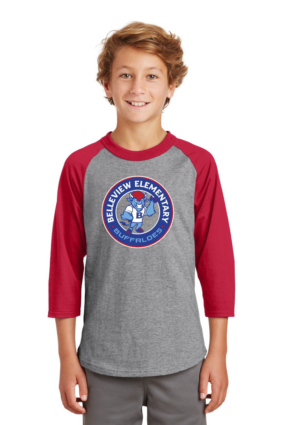 Belleview Elementary Spirit Wear 2023-24 On-Demand-Unisex Baseball Tee Circle Logo