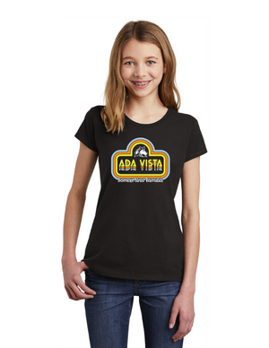 Ada Vista Elementary Spirit Wear 2023-24 On-Demand Store-Youth District Girls Tee Yellow Logo