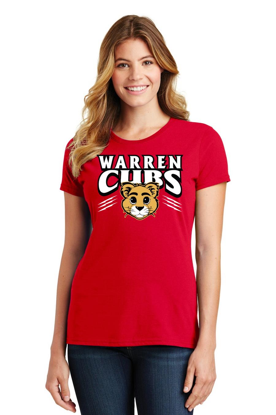 Warren Elementary 2023/24 Spirit Wear On-Demand-Port and Co Ladies Favorite Shirt Cubs Logo