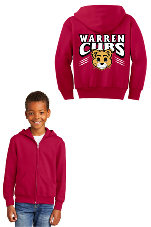Warren Elementary 2023/24 Spirit Wear On-Demand-Unisex Full-Zip Hooded Sweatshirt Cubs Logo