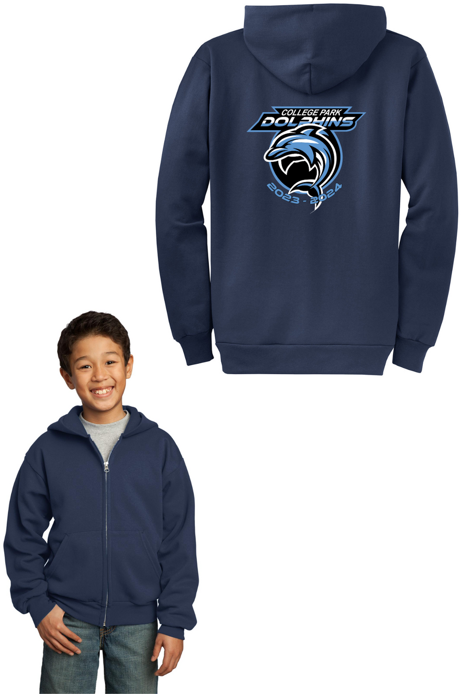 College Park Elementary (Irvine, CA) Spirit Wear 2023-24 On-Demand-Unisex Full-Zip Hooded Sweatshirt