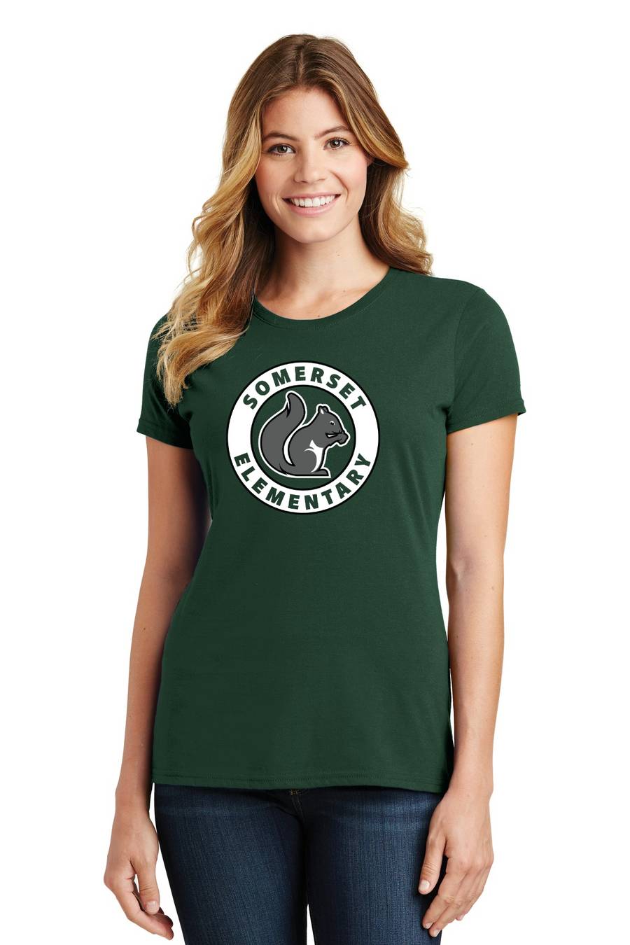 Somerset Elementary Spirit Wear 2023-24 On-Demand-Port and Co Ladies Favorite Shirt Squirrel Logo