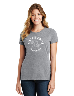 Flora M. Singer Spirit Wear 2023-24-Port and Co Ladies Favorite Shirt Circle Turtle Logo